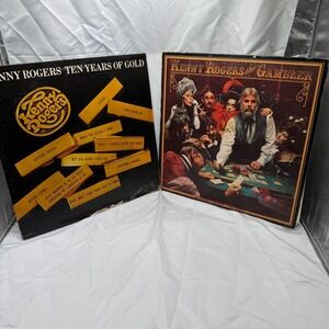 Kenny Rogers Vinyl‎ Record Lot The Gambler & Ten Years of Gold 12in LP 33RPM 70s